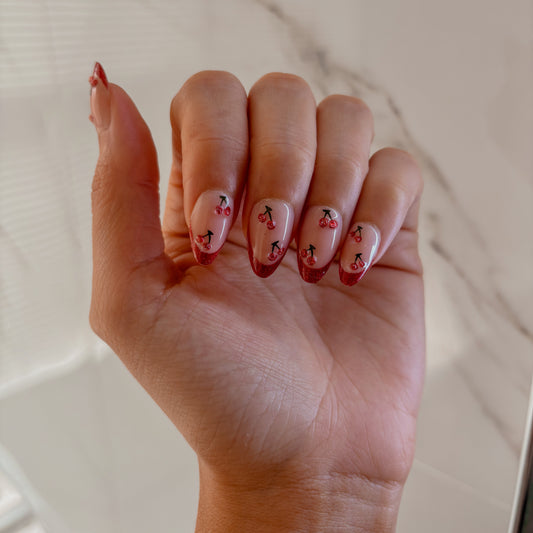 Cherry Bomb: Luxury French Tip Statement Set