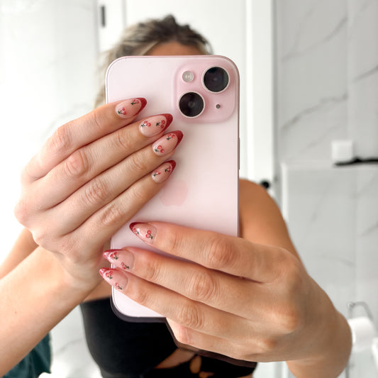 Cherry Bomb: Luxury French Tip Statement Set