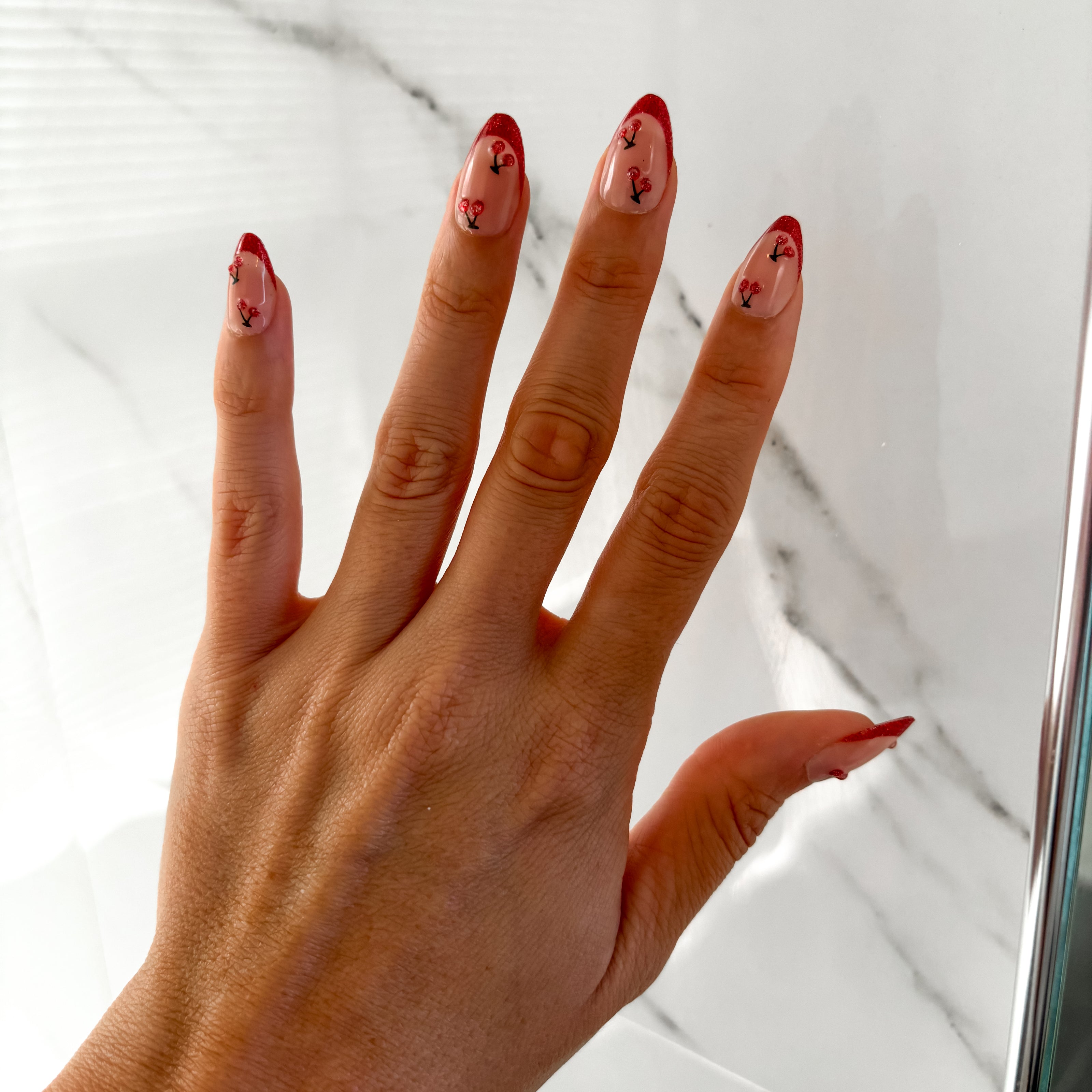 Cherry Bomb: Luxury French Tip Statement Set