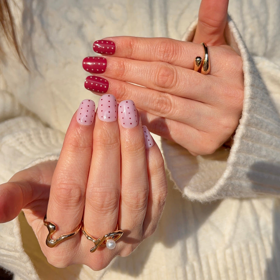 Mix Polka Rosé (for short nail beds or nail biters)