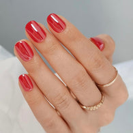 The Square Duo — Red Obsession & Timeless Glow (for short nail beds or nail biters)