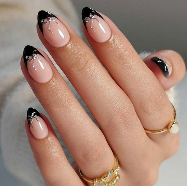 Forbidden Veil: Black French Tip